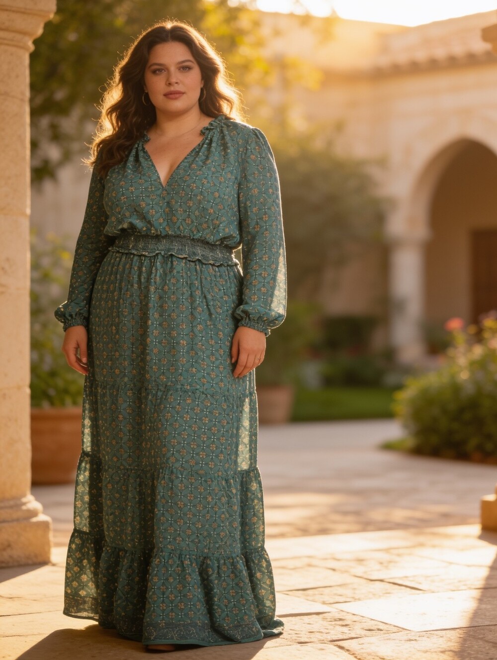 Max Studio Boho Geometric Print Maxi Dress